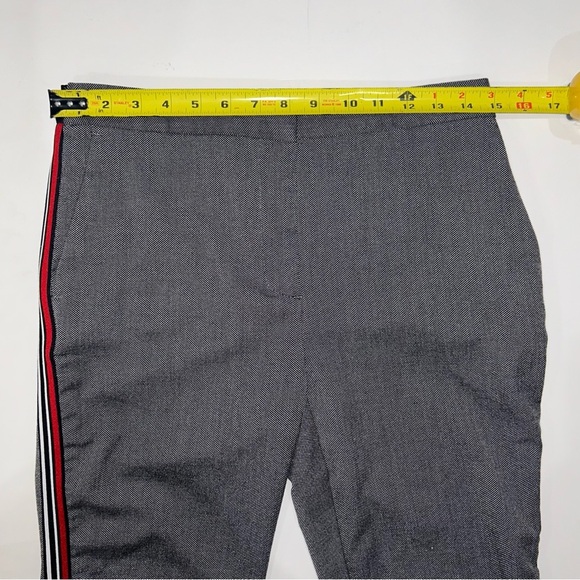 ZARA BASIC Gray straight leg pant w Striped Side Slim Leg Pants Trousers L - Picture 14 of 15